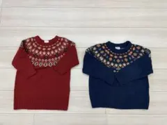 BREEZEニット・セーター /ネイビー110~120/レッド90〜100