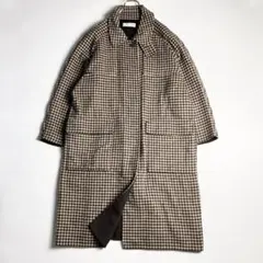 美品　オードリーアンドジョンワッド　千鳥格子　ステンカラーウールロングコート　Sのサムネイル