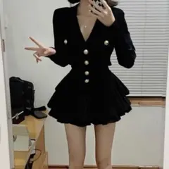 GRL カーディガン×ティアードミニスカートセットアップ [th020]