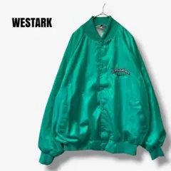 y96226 90s USA製 WESTARK ナイロンスタジャン　サテン　刺繍