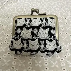 pjcのら猫クロッチくん♪がま口 お財布 レアカラー ネコちゃん総刺繍