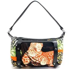 美品 サルヴァトーレ フェラガモ ハンドバッグ ポーチ アニマル柄 イタリア製