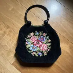 Feiler フェイラー 花柄　ハンドバッグ　ミニバッグ　黒