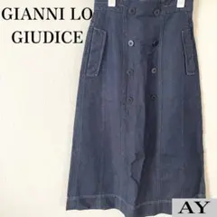 GIANNI LO GIUDICE デニムスカート 膝丈 ストレッチ