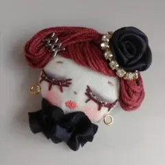 【ハンドメイド ブローチ】くるみボタン ブローチ 778