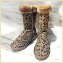 美品✨️ レオパード柄 ムートンブーツ ファー付き キャメル 24cm