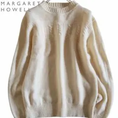 【MARGARET HOWELL】美品　毛100%ニット　アイボリー　M★