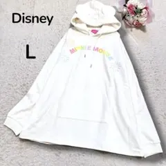 【東京ディズニーリゾート】新品　ミニーマウス　耳付き　バックプリントパーカー　L