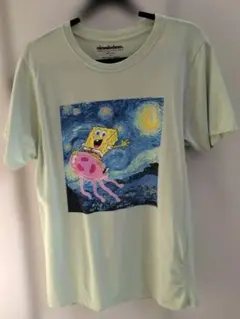 SpongeBob 半袖 Tシャツ 星月夜 アート L