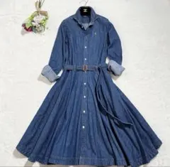 未使用級　ポロラルフローレン シャツワンピース ロング デニム　 ポニー刺繍