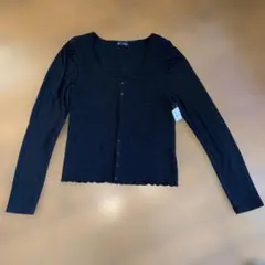 GAP シャーリング 長袖カーディガン ブラック Mのサムネイル