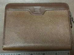 Burberry クラッチバッグ ブラウン レザー ロゴプレート