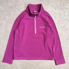【美品】montbellモンベル フリースハーフジップ トレーナー ピンク120
