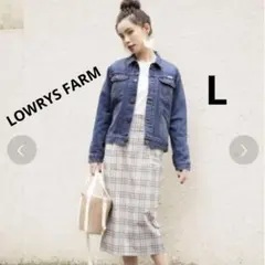 美品　LOWRYS FARM チェック柄ミディ丈タイトスカート　L サイズ
