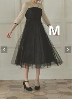 dorry dollビスチェ風トップス ラメチュールワンピースドレス M