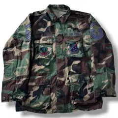 90s 米軍 実物 ウッドランドカモ BDUジャケット USAF ワッペン