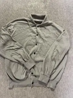 A.PRESSE 23SS コットンニットポロカーディガン SAGE