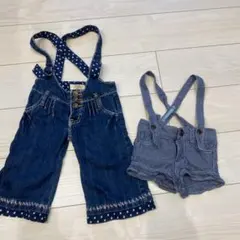 値下げ中。美品e.a.Bサロペセット