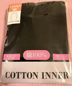 COTTON INNER ラウンドネック 8分袖 ブラック Mのサムネイル