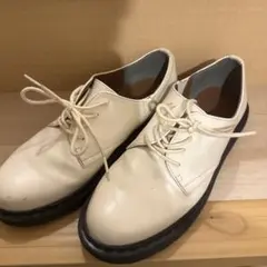 ホワイトレザー 厚底ローファー