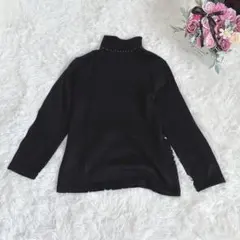 3214 コムサイズム タートルネックニットトップス 無地 シンプル ウール