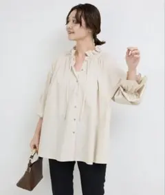 SLOVE IENA l タイプライターフリルカラーブラウス