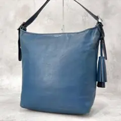 極美品✨】 COACH ワンショルダーバッグ ネイビー レザー 大容量 