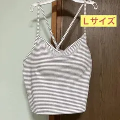 カップ付きキャミソール　ボーダー柄　　 Ｌサイズ