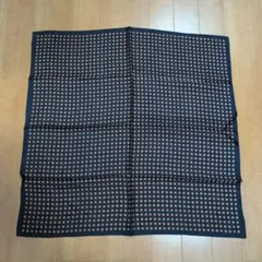 ネイビー 丸柄 シルクスカーフ