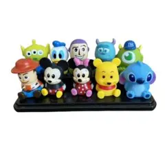 新品 非売品　ディズニー　ソフビ　フィギュア　10体　セット　ミッキー　台座付き