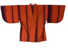 茶羽織 単衣 しつけ糸付き 縦縞模様 粋なデザイン 普段着 室内羽織り レトロ