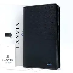 未使用✨ランバンオンブルー ２つ折り財布 ウォレット 牛革 型押しレザー 黒