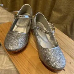 シルバーグリッター フォーマルシューズ
