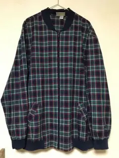 80s90s made in usa full zip check jacket