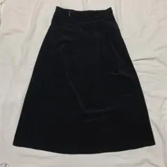 コーデュロイ　黒　スカート