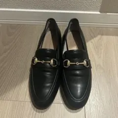 オリエンタルトラフィック　黒レザー ローファー 金具付き