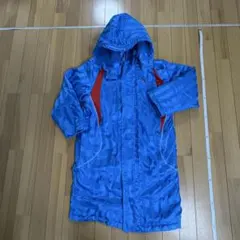 PUMA ブルーストライプ柄 ベンチコート フード付き 140cm
