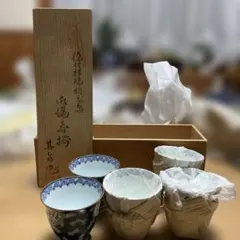 戸田秋嶺 青華 雲龍文 煎茶碗 六客朝霧焼 煎茶道具 茶器 共箱 - メルカリ