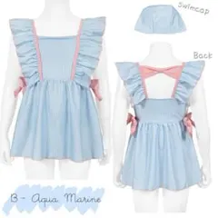 Gelato toddler 水色ピンク　ストライプ　ワンピース水着　110