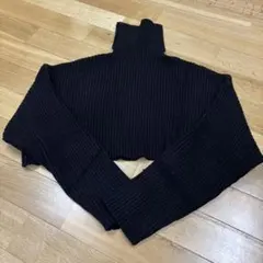 zara クロップド丈タートルネックニット