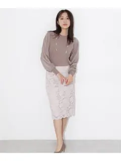 スカラレースタイトスカート/ナチュラルビューティーベーシック