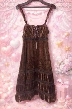 00's フェアリーグランジ 森ガール チェックフリルキャミワンピース