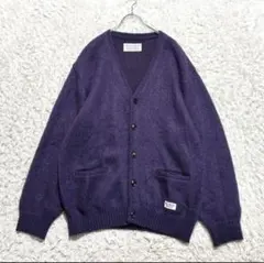 【美品】 ワコマリア プレミアム モヘア ニット カーディガン パープル L