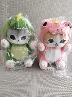 mofusand かいじゅうにゃんBIGぬいぐるみ ピンク グリーン 2種セット
