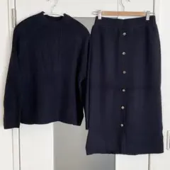 PLSTプラステ　ネイビー セーター スカートセットアップ　匿名配送