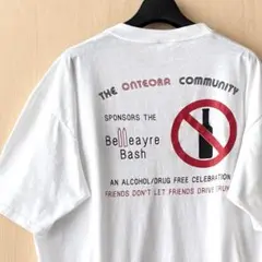 90sUSA製古着　ヴィンテージ　Tシャツ　薄手生地　卒業生のパーティの注意事項のサムネイル