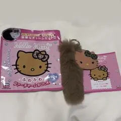 ハローキティふわふわファーチャームBOOK ヒョウ柄リボン（グリーン）