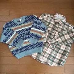 期間限定　100cm〜 男の子　ニットセーターとシャツセット