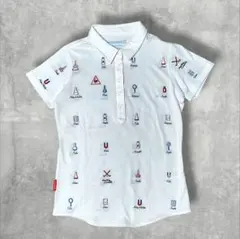 ルコック ゴルフ 総柄刺繍 ポロシャツ ホワイト レディース