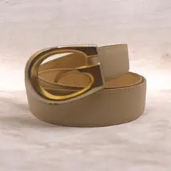 GUCCI レザーベルト ゴールドバックル 伊製 ヴィンテージ